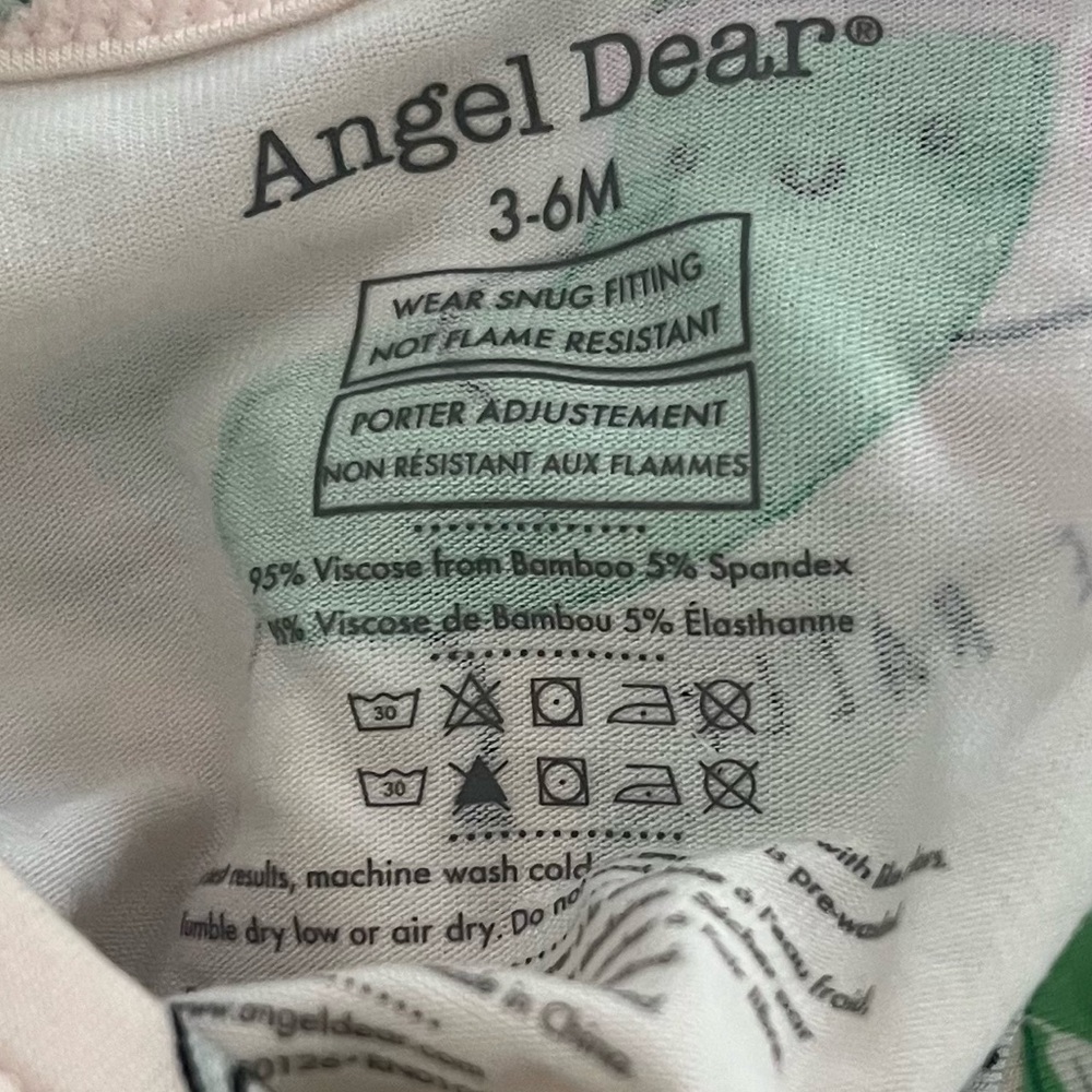 Angel Dear baby pickleball One Piece Footie - Pink and Green - Picture 6 of 6